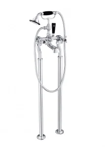 Just Taps Grosvenor Cross Freestanding Bsm With Kit Matt Black
