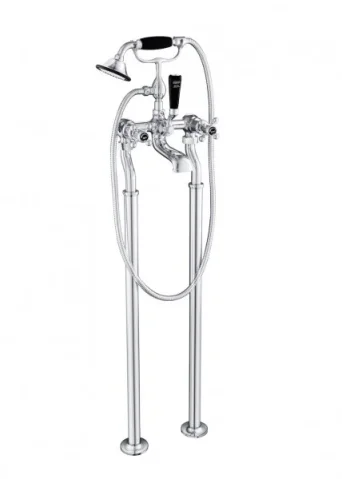 Just Taps Grosvenor Cross Freestanding Bsm With Kit Matt Black product image - Image 1