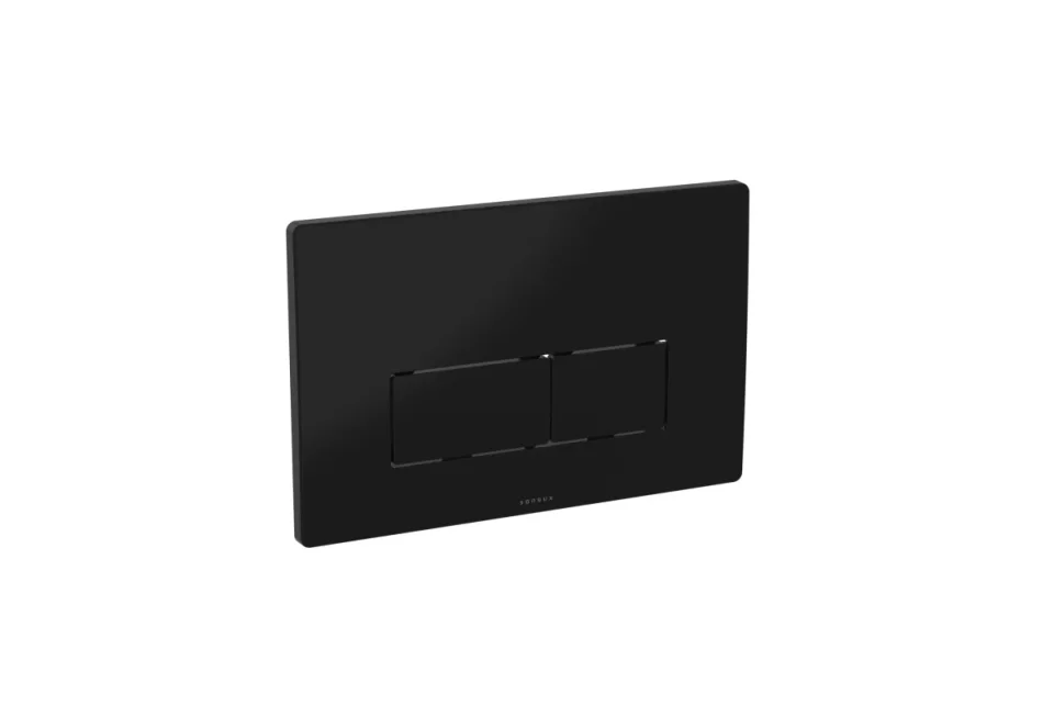 Saneux Flushe 2.0 Square Flush Plate Only - Satin Black product image - Image 1