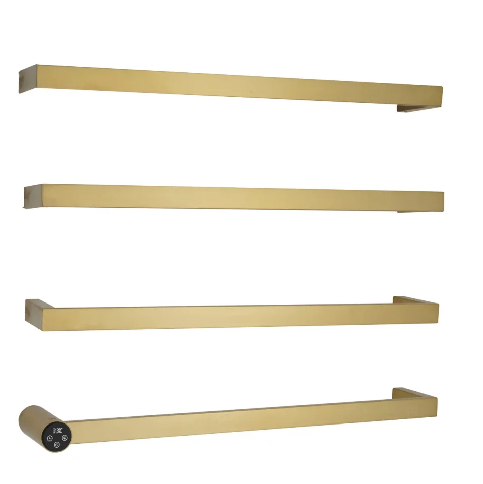 Just Taps Zyon Electric Towel Radiator 600 Brushed Brass product image - Image 1