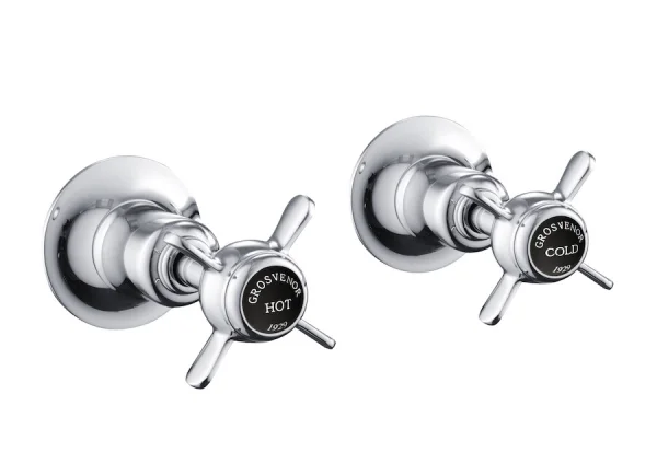 Just Taps Grosvenor Pinch Concealed Wall Valves Matt Black