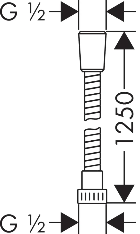 Hansgrohe Metaflex Shower Hose 125 Cm Chrome detail view - Image 3