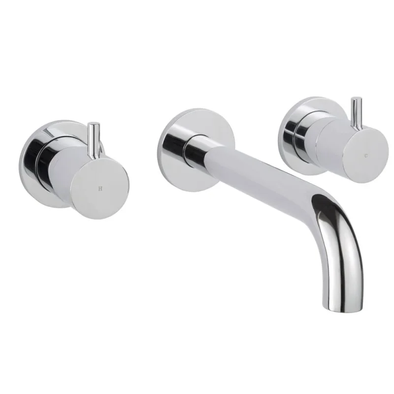 Just Taps Florence 3 Hole Wall Mounted Basin Mixer Chrome product image - Image 1