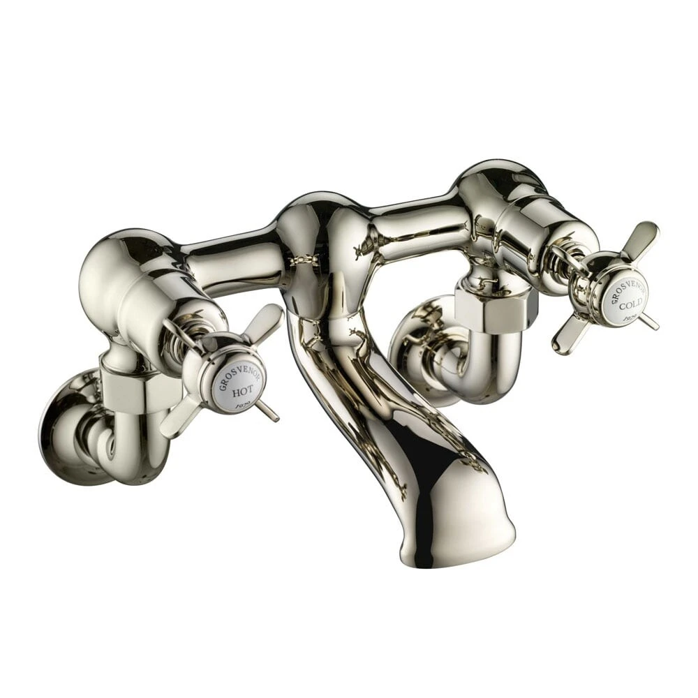 Just Taps Grosvenor Pinch Wall Mounted Bath Filler Nickel
