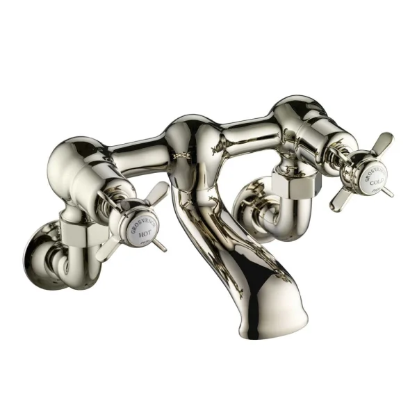 Just Taps Grosvenor Pinch Wall Mounted Bath Filler Nickel
