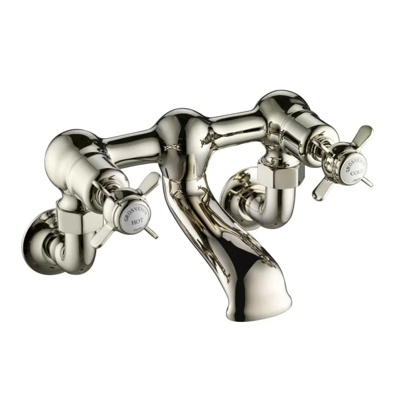 Just Taps Grosvenor Pinch Wall Mounted Bath Filler Nickel product image - Image 1