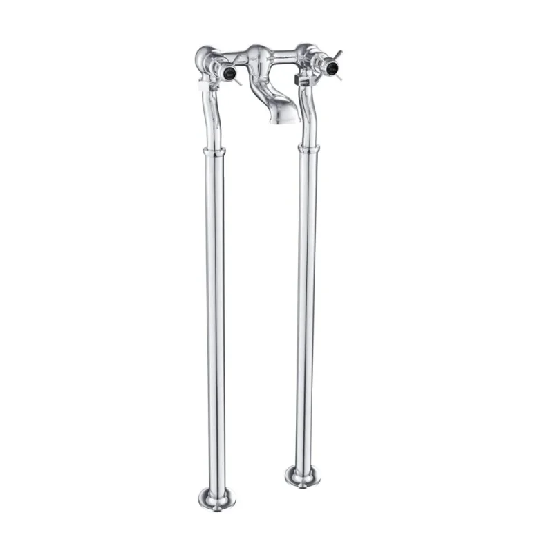 Just Taps Grosvenor Pinch Freestanding Bath Filler Matt Black detail view - Image 2