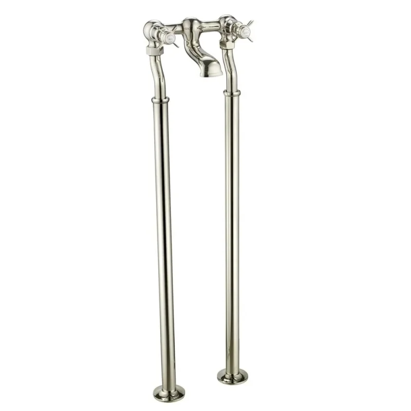 Just Taps Grosvenor Pinch Freestanding Bath Filler Nickel detail view - Image 2