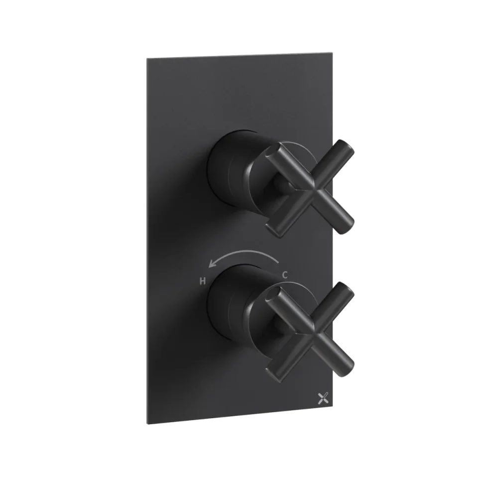 Crosswater MPRO Crosshead 2 Handle Trimset (must be paired with WLBP1000R or WLBP25X3R) Matt Black product image - Image 1