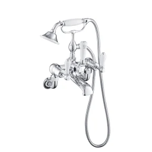 Just Taps Grosvenor Lever Wall Mounted Bath Shower Mixer With Kit Chrome