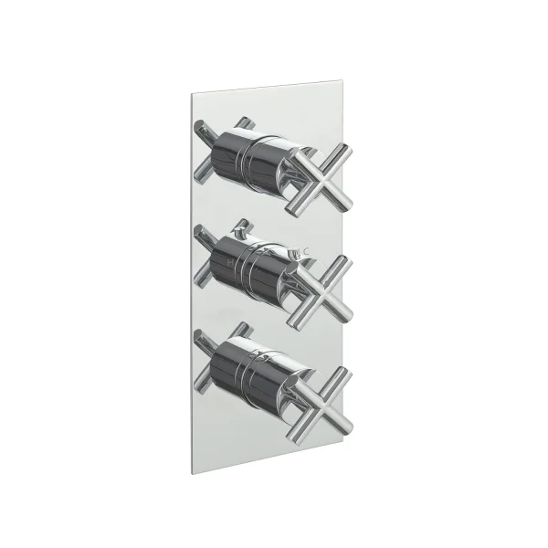 Just Taps Solex Thermostatic Concealed 2 Outlet Shower Valve Vertical Chrome