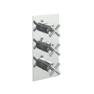 Just Taps Solex Thermostatic Concealed 2 Outlet Shower Valve Vertical Chrome