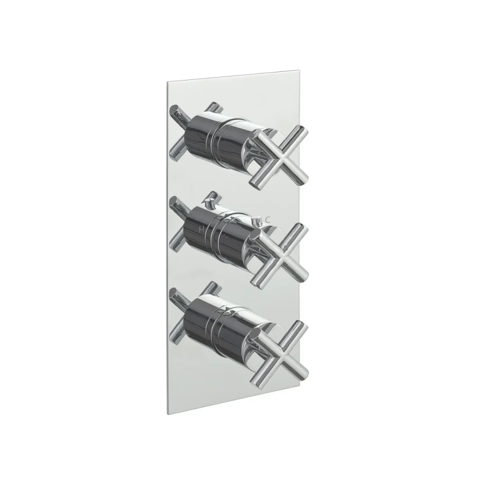 Just Taps Solex Thermostatic Concealed 2 Outlet Shower Valve Vertical Chrome product image - Image 1