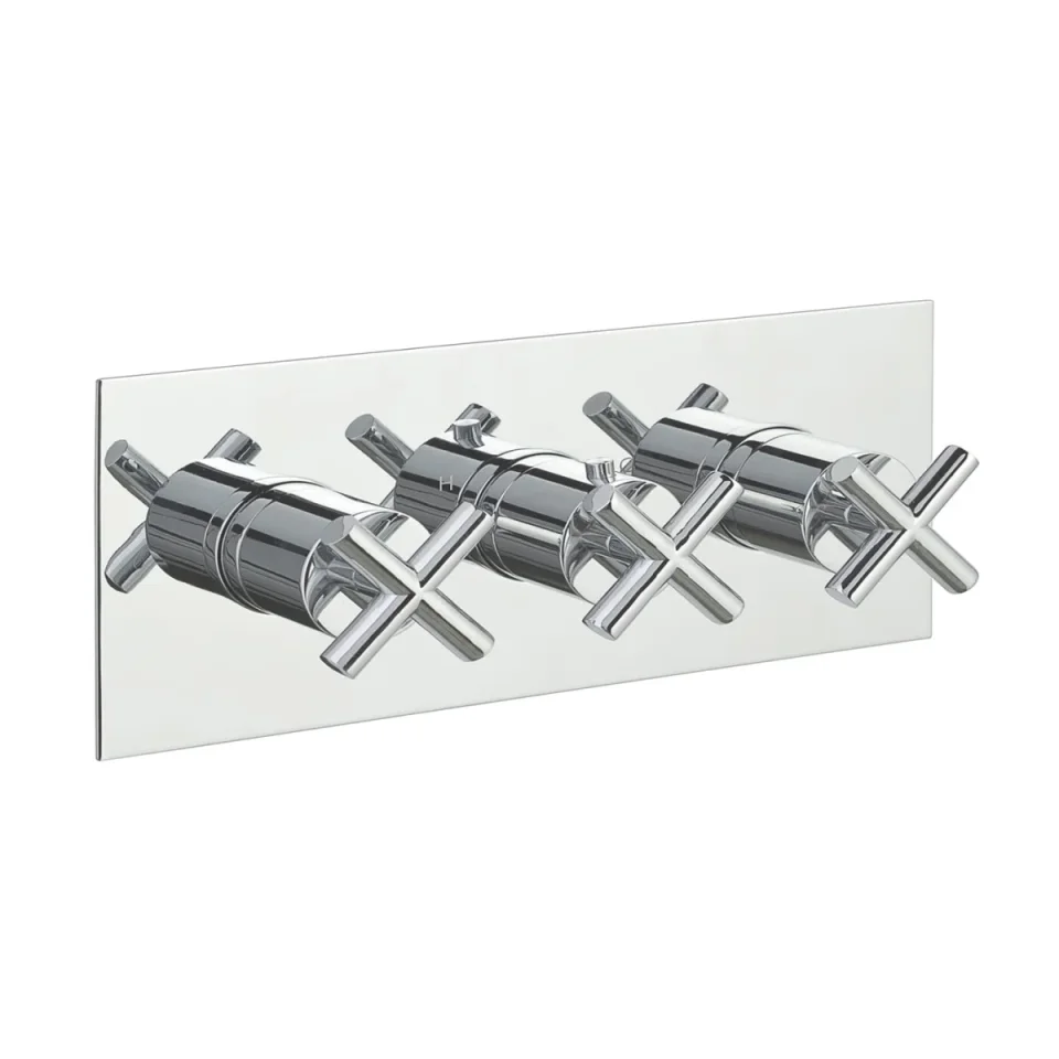 Just Taps Solex Thermostatic Concealed 2 Outlet Shower Valve Horizontal Chrome detail view - Image 2