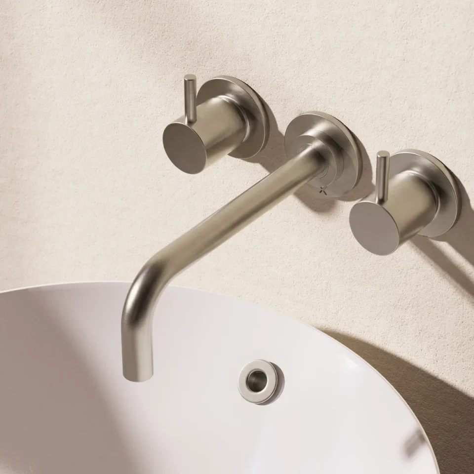 Crosswater MPRO Basin 3 Hole Trim Set Brushed Nickel detail view - Image 2