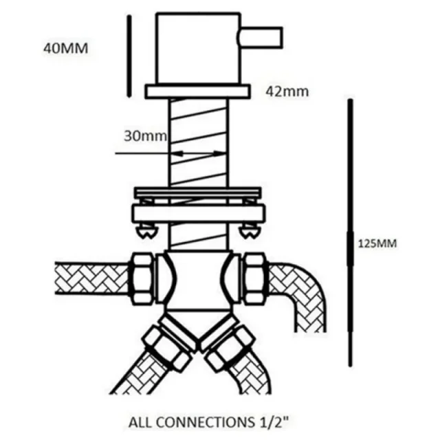 Just Taps Florence Deck Mounted 2-Way Diverter Chrome detail view - Image 3
