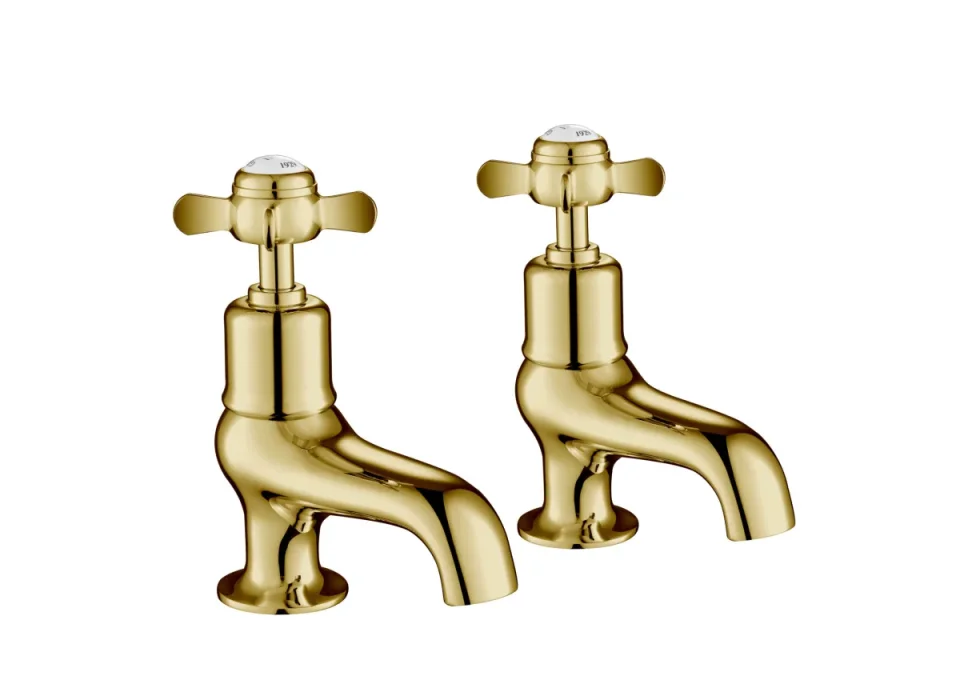 Just Taps Grosvenor Pinch Bath Taps Light Gold product image - Image 1