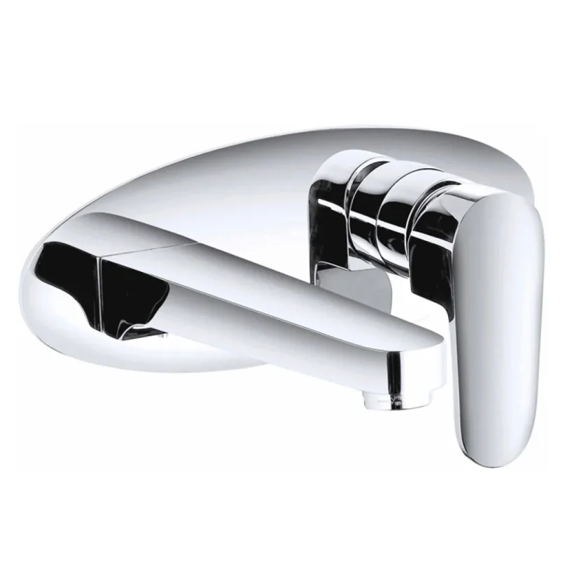 Just Taps Base Single Lever Wall Mounted Basin Mixer Chrome product image - Image 1