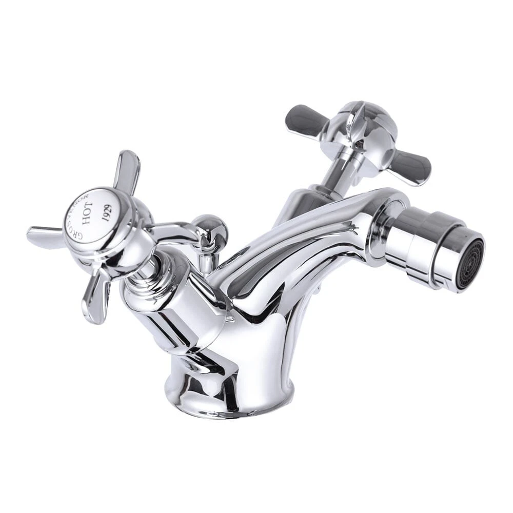 Just Taps Grosvenor Pinch Bidet Mixer With Pop Up Waste Chrome