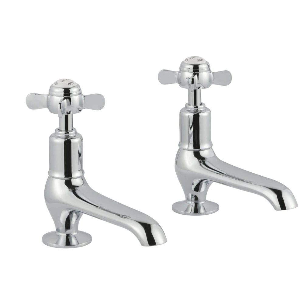Just Taps Grosvenor Pinch Long Nose Basin Taps Chrome