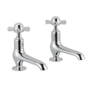 Just Taps Grosvenor Pinch Long Nose Basin Taps Chrome