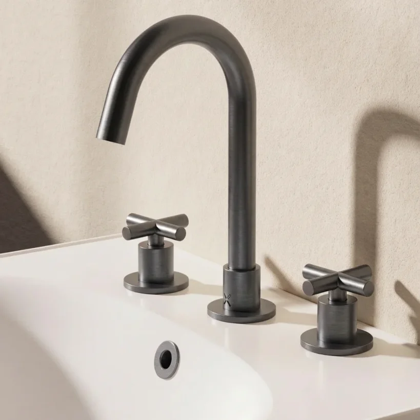Crosswater MPRO Crosshead Basin Set Single Plate Slate detail view - Image 2