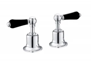 Just Taps Grosvenor Lever Panel Valves Chrome with Black Handles