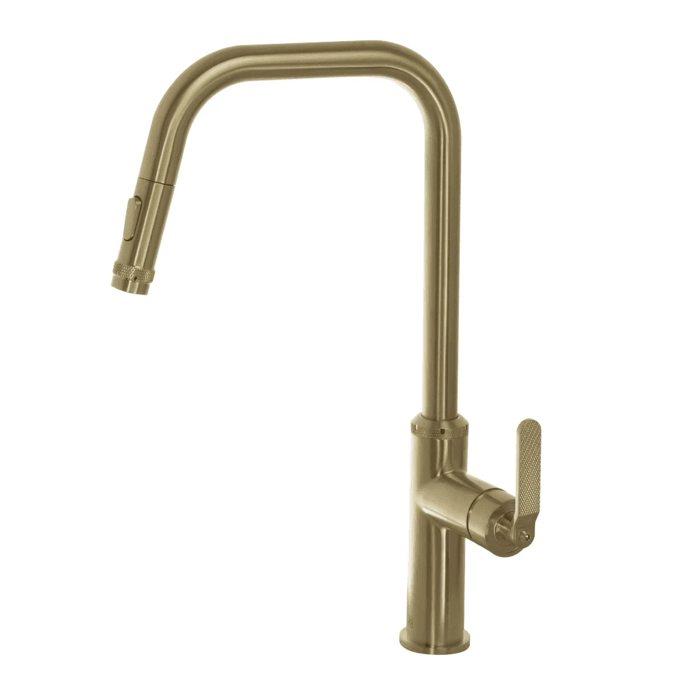 Just Taps Decor Brushed Brrass Single Lever Pull Out Sink Mixer