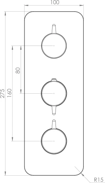Saneux Eden 3 Way Thermostatic Shower Valve Kit In Portrait - Chrome