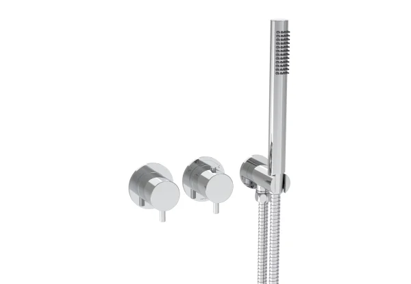 Saneux Cos 2 Way Thermostatic Shower Ring Valve Kit - W/ Classic Handle & Handset - Portrait & Landscape - Chrome