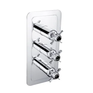 Just Taps Grosvenor Pinch -Conc/Therm 2 Outlet Valve Vertical Matt Black