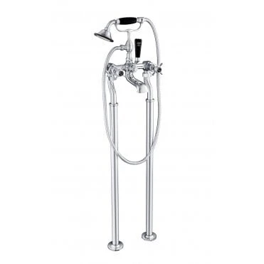 Just Taps Grosvenor Pinch Bath Shower Mixer With Kit Matt Black