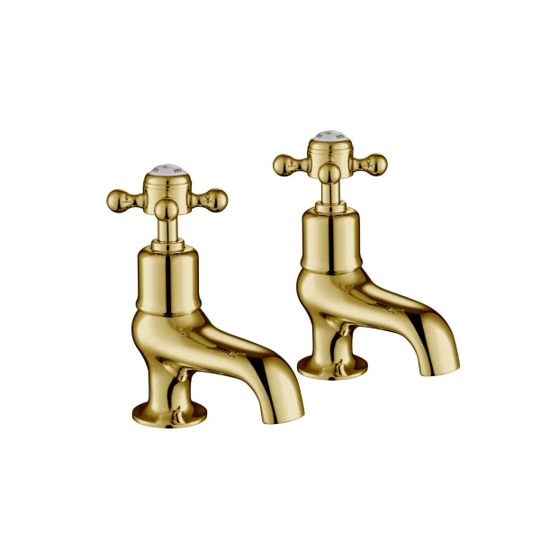 Just Taps Grosvenor Cross Bath Taps Light Gold