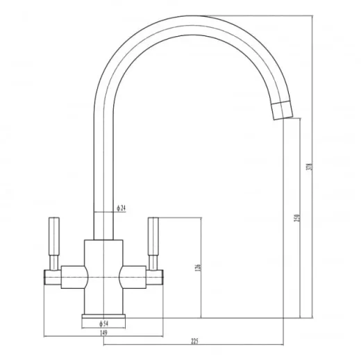 Just Taps Newbury Mono Sink Mixer Stainless Steel detail view - Image 2