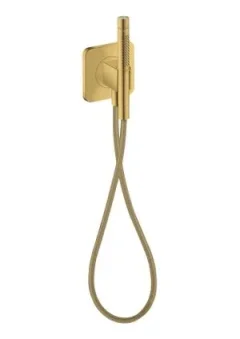 Axor Citterio C Porter Unit 120/120 Softsquare With Baton Hand Shower 2jet And Textile Shower Hose Brushed Brass detail view - Image 2