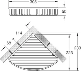 Hansgrohe Logis Universal Corner Basket Chrome product image - Image 1