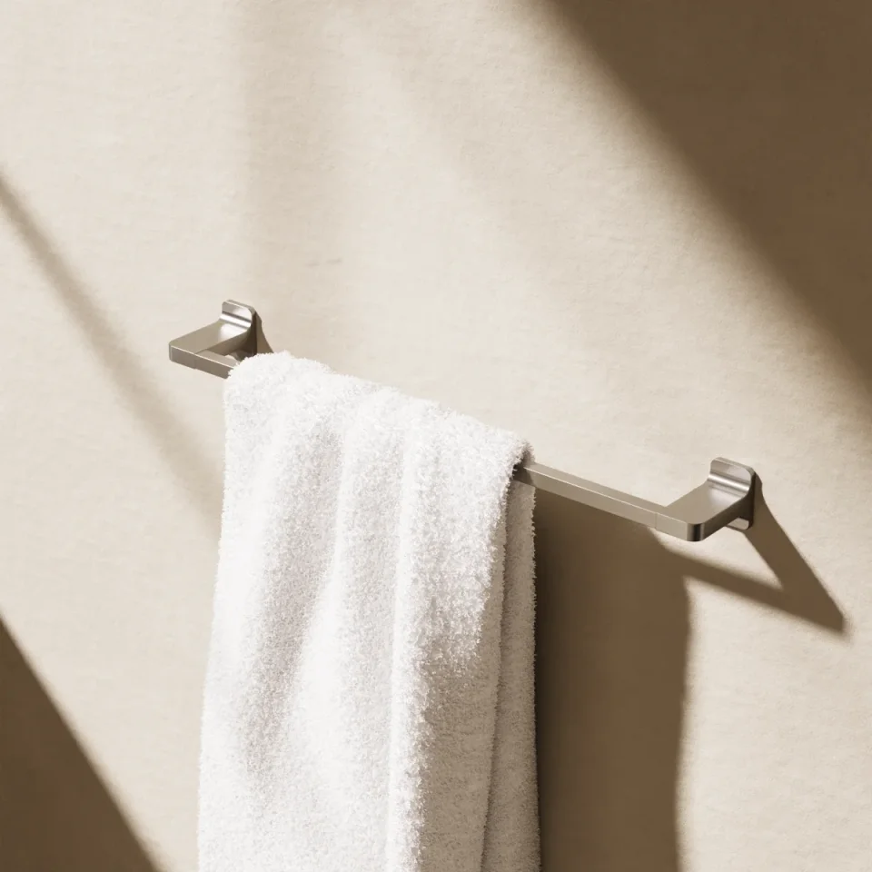 Crosswater Rotar Towel Rail 600mm Brushed Nickel detail view - Image 2