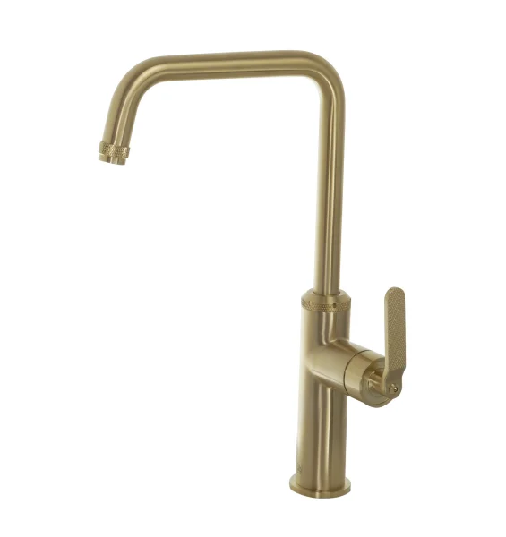 Just Taps Decor Brushed Brass Single Lever Sink Mixer