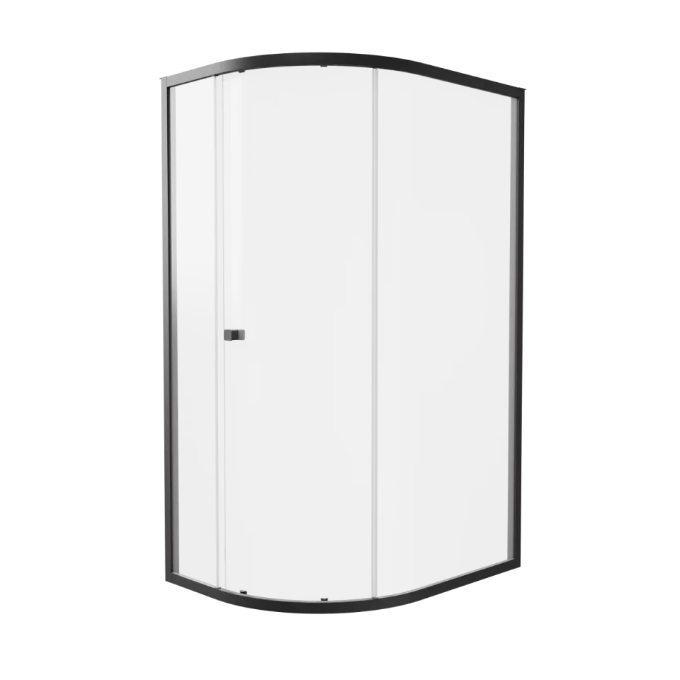 Britton Hoxton 6 Quadrant Single Door 1200 X 900 Box B Matt Black product image - Image 1