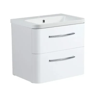 Roper Rhodes 600mm System Wall Mounted Double Drawer Unit - White product image - Image 1