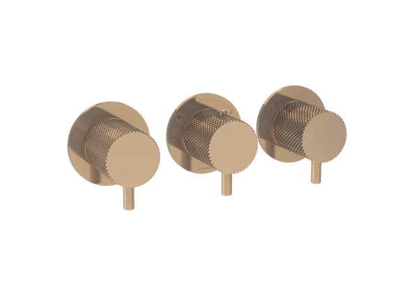 Saneux Cos Thermostatic Handle - Knurled - Brushed Bronze