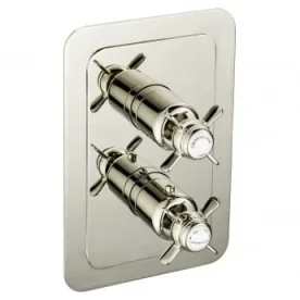 Just Taps Grosvenor Pinch Thermo Concealed 2 Outlet Shower Valve Vertical detail view - Image 2