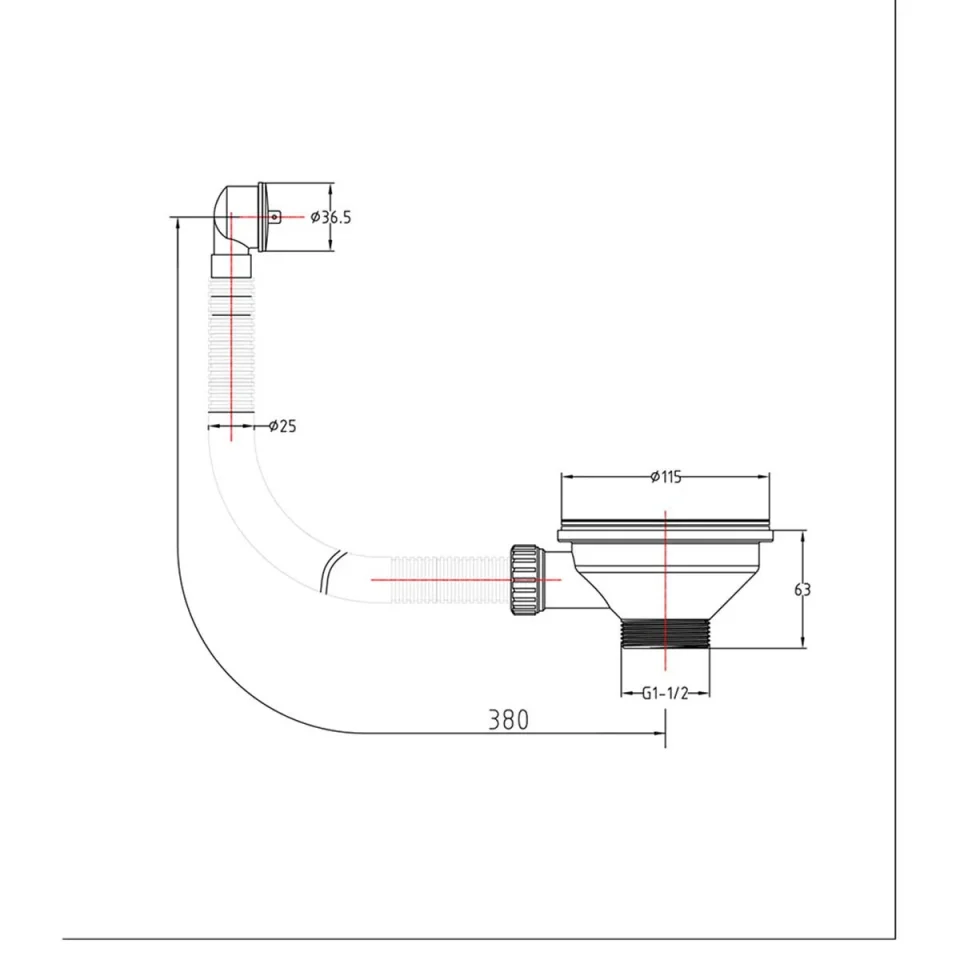 Just Taps Basket Strainer Waste Round Overflow Stainless Steel detail view - Image 2