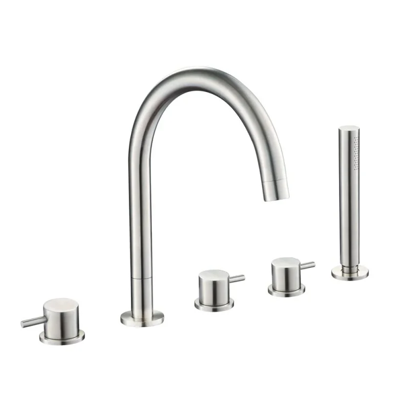 Just Taps Inox 5 Hole Bath Shower Mixer With Extractable Hand Shower detail view - Image 2