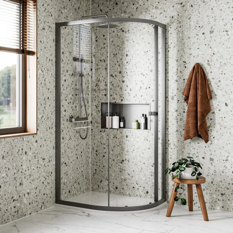 Crosswater 6mm Quadrant Single Door 1000 x 800 Slate product image - Image 1