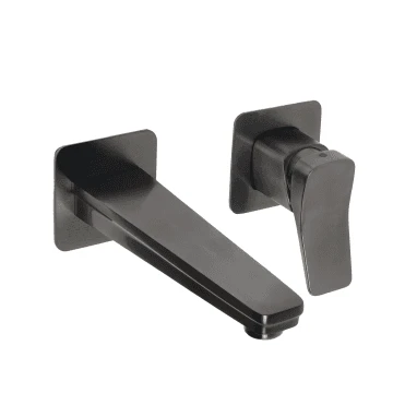 Just Taps Hix Single Lever Wall Mounted Basin Mixer Brushed Black