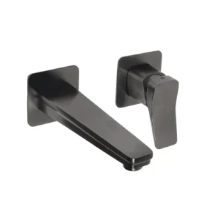 Just Taps Hix Single Lever Wall Mounted Basin Mixer Brushed Black product image - Image 1