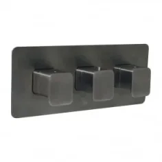 Just Taps Hix Thermo Valve 2 Option 3 Handle Horizontal Brushed Black product image - Image 1