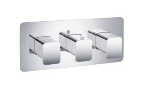 Just Taps Hix Thermo Conc Valve 3 Handle 3 Option Horizontal Chrome