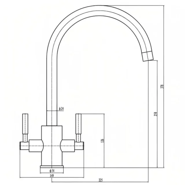 Just Taps Newbury Sink Mixer Swivel Spout Brushed Brass detail view - Image 3